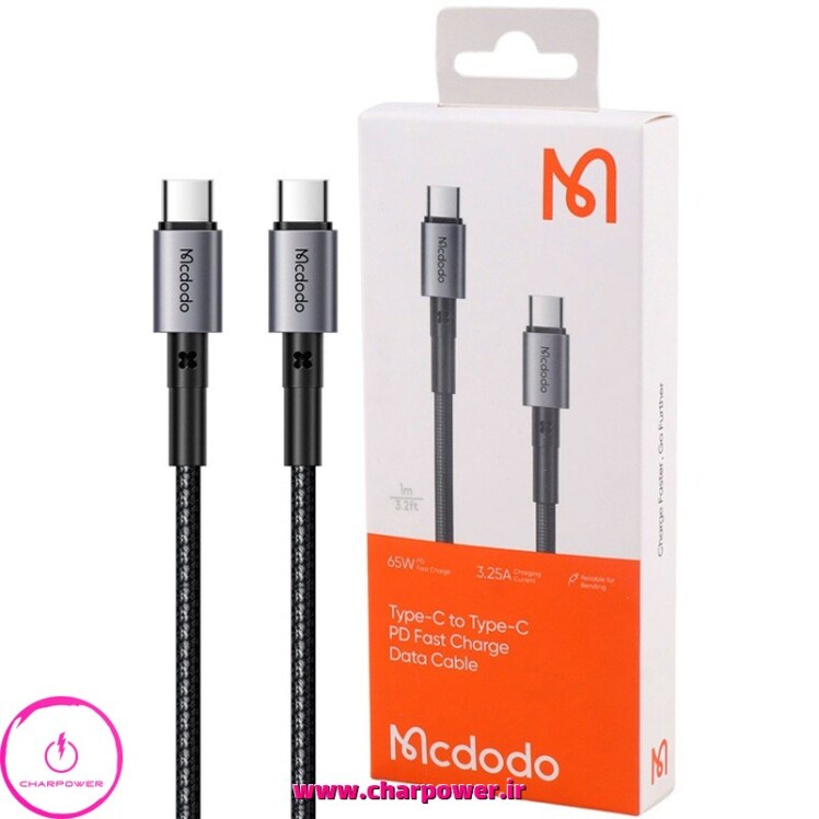 کابل شارژ Type-C به Type-C طول 1 متر مک دودو Mcdodo مدل CA-3130 توان 65 وات