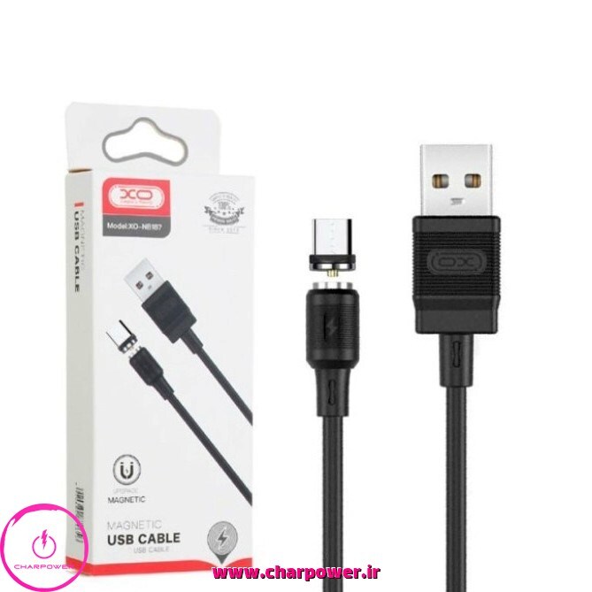  کابل شارژ مگنتی USB به Micro USB ایکس او XO طول 100 سانتی متر مدل NB187 جریان 2.1 آمپر 