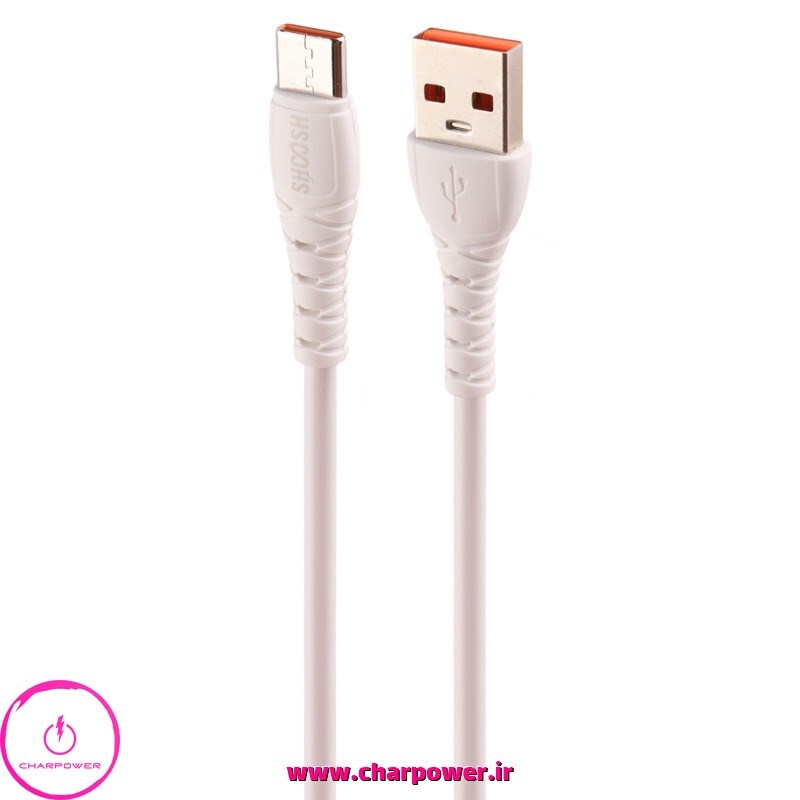  کابل شارژ USB-A به Type-C طول 1.1 متر SHOOSH مدل SH101C جریان 5 آمپر 
