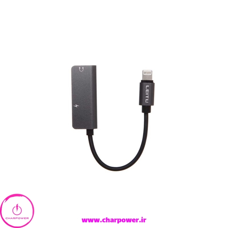 تبدیل شارژر و هدفون لایتنینگ همزمان لیتو Leitu