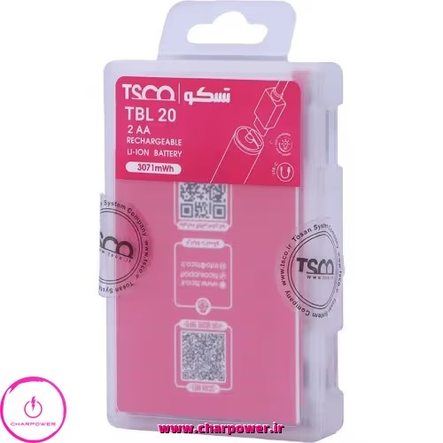  باتری قلمی قابل شارژ تسکو TSCO مدل TBL 20 AA 830mAh چارپاور 