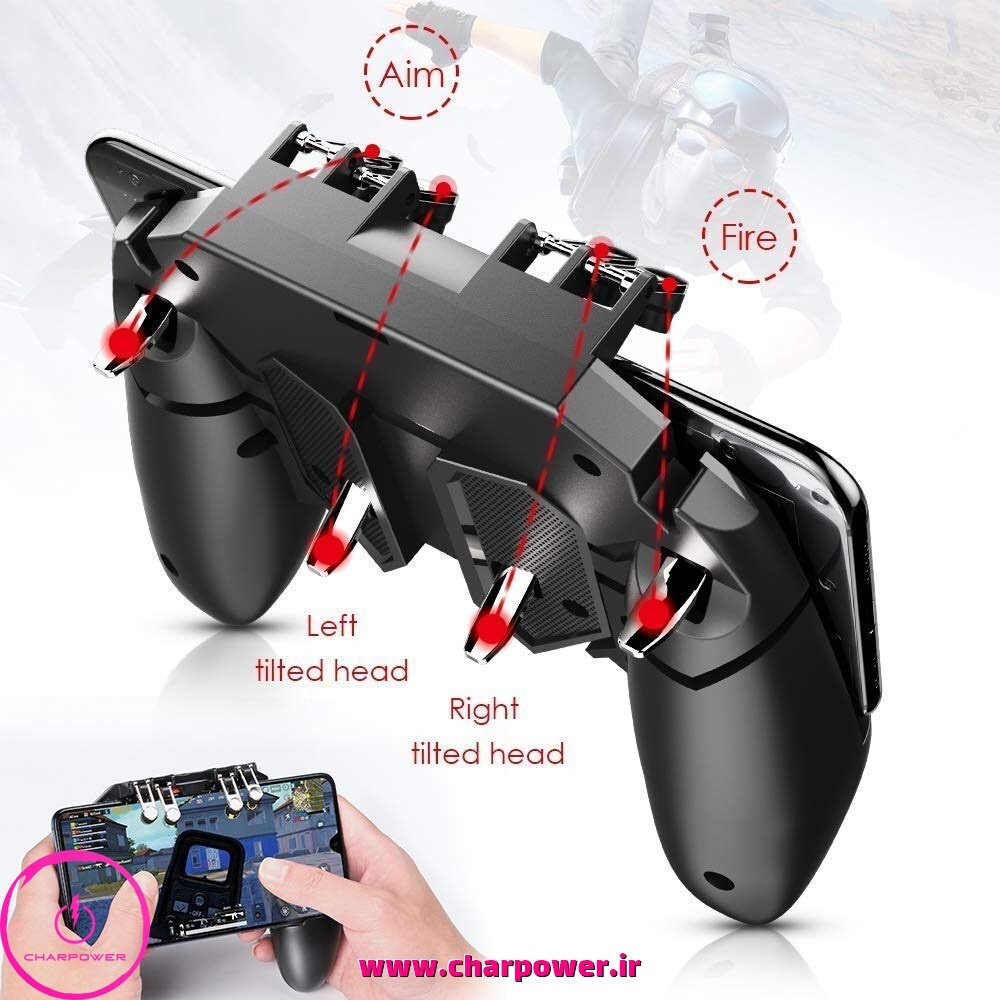  دسته بازی موبایل مدل Memo PubG AK-66 چارپاور 