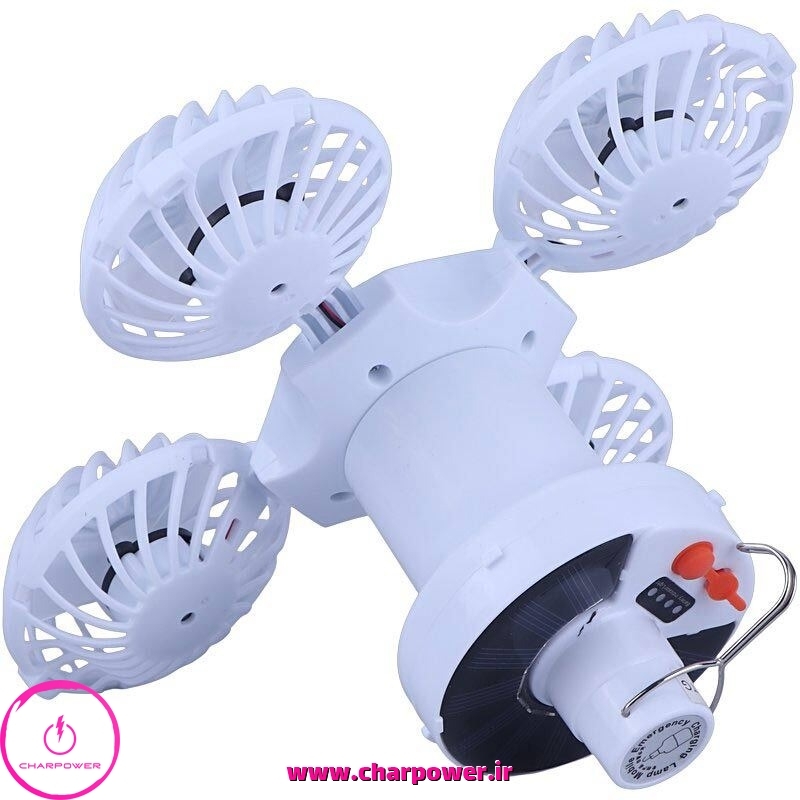  خرید چراغ اضطراری خورشیدی پنکه‌ای تاشو مدل Solar Powered 2030 