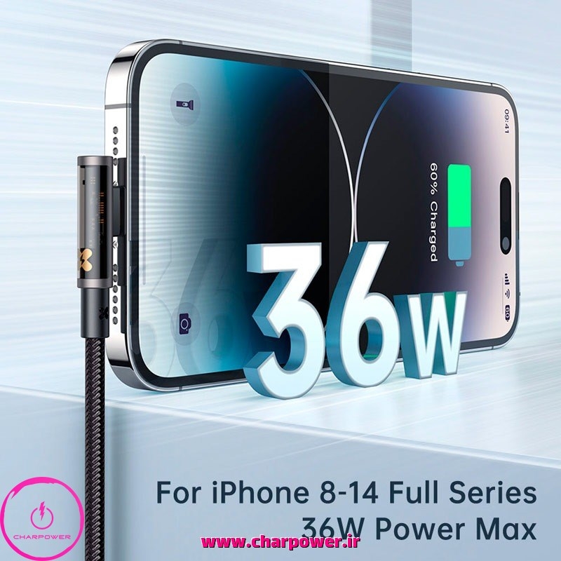  خرید کابل شارژ ( یکسر Type-C (L به Lightning طول 120 سانتی متر مک دودو Mcdodo مدل ca-3390 توان 36 وات 