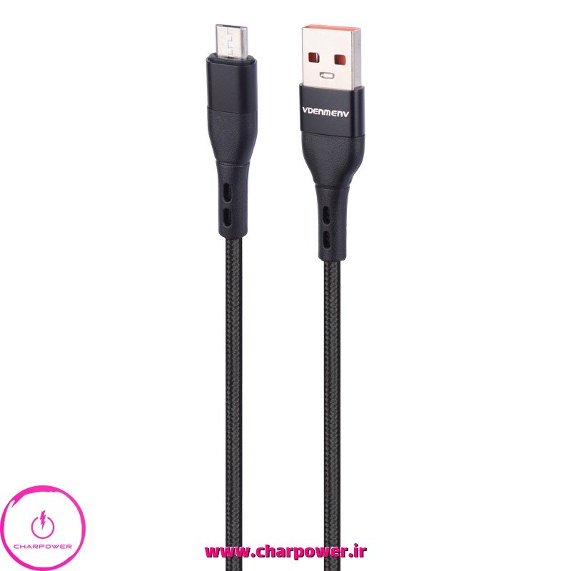 خرید کابل شارژ USB-A به Micro طول 90 سانتی متر دنمن Denmen مدل D60V جریان 2.4 آمپر