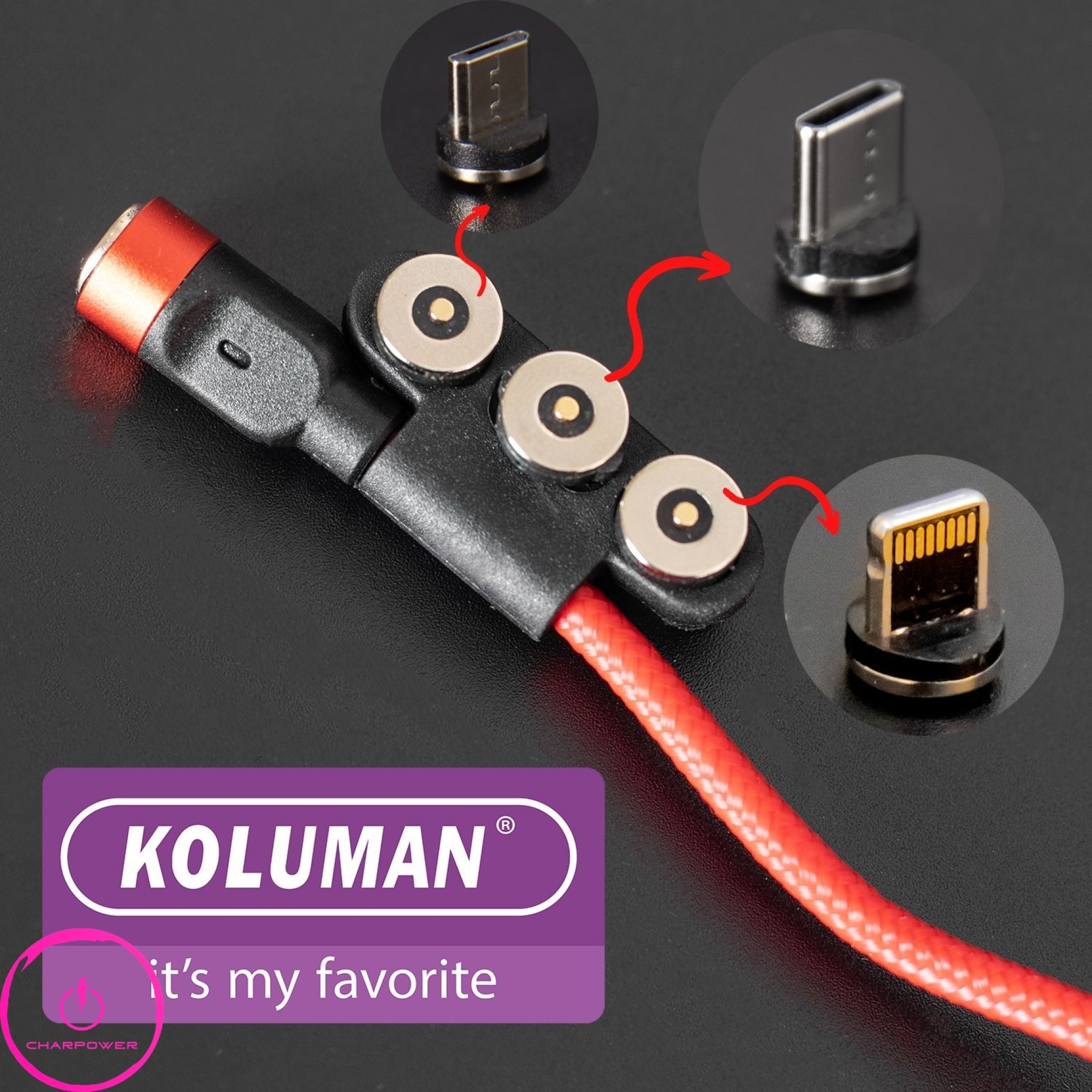  قیمت کابل شارژ USB-A به Type-C/Lightning/Micro USB طول 100 سانتی متر کلومن Koluman مدل KD-M60 