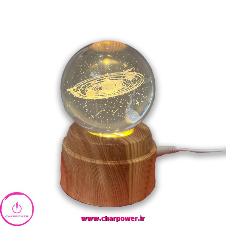 چراغ خواب گوی کریستالی سایز 8 با پایه