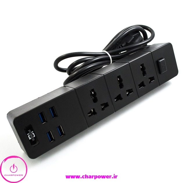  خرید چند راهی و شارژر USB آی کیو پاور IQ Power مدل TB-T08 توان 2500 وات 