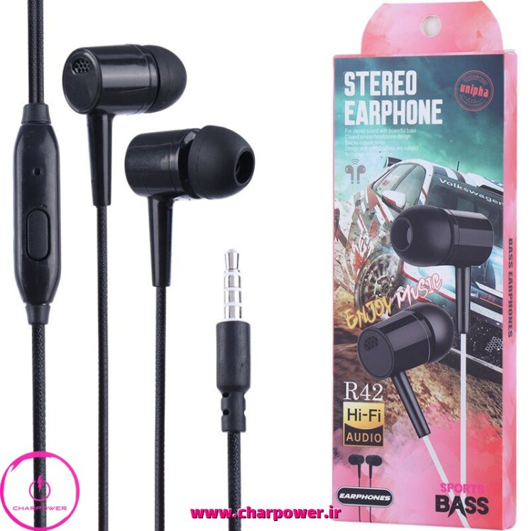 هندزفری سیمی جک 3.5 میلیمتری باس Bass مدل R42