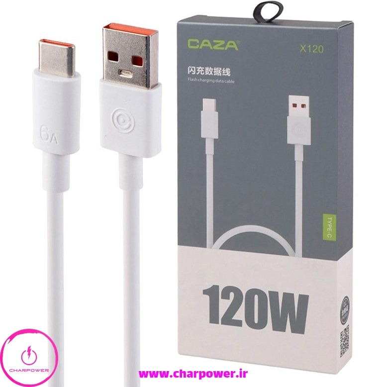  کابل شارژ USB به Type-C طول 100 سانتی متر کی زا Caza مدل X120 توان 120 وات 