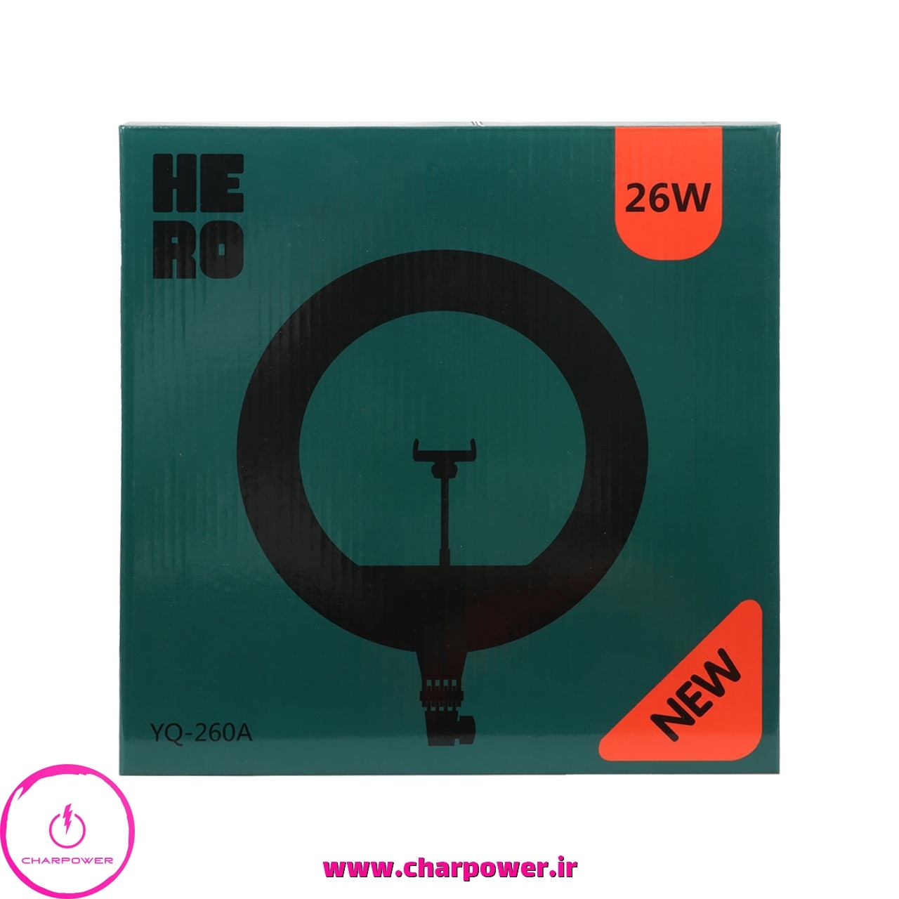  رینگ لایت 10 اینچ هیرو Hero مدل YQ-260A توان 26 وات چارپاور 