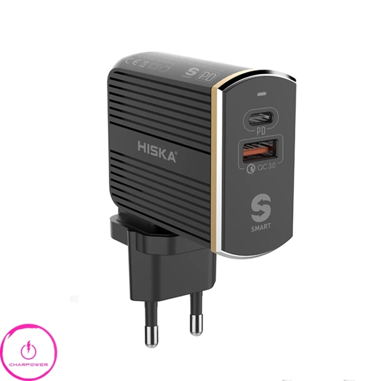 شارژر دیواری هیسکا Hiska مدل H-114PD توان 38 وات