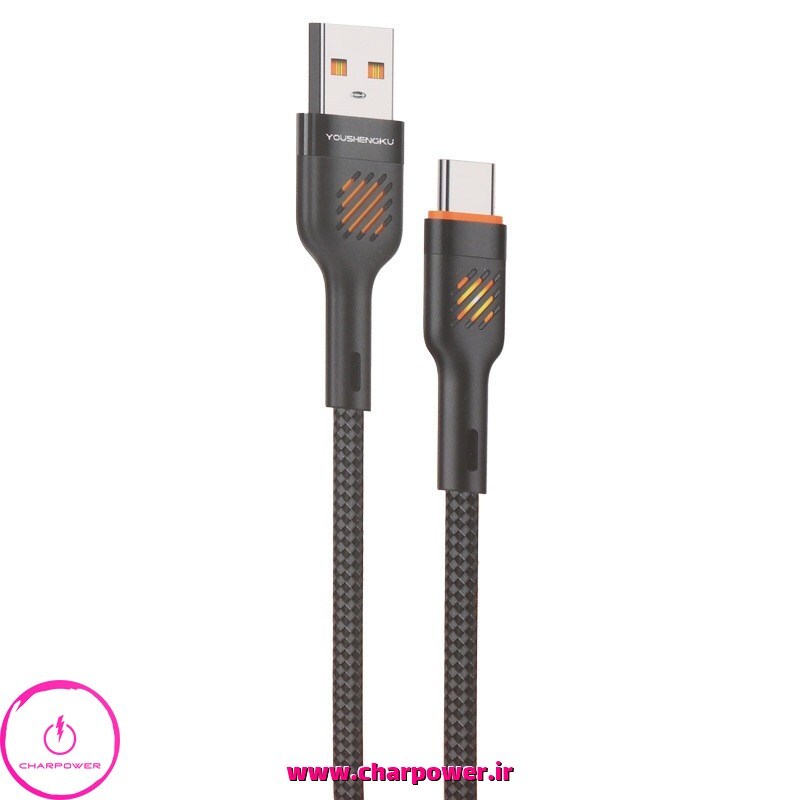  کابل شارژ USB-A به Type-C طول 1 متر مدل You Shenq ku k-65 جریان 5 آمپر 