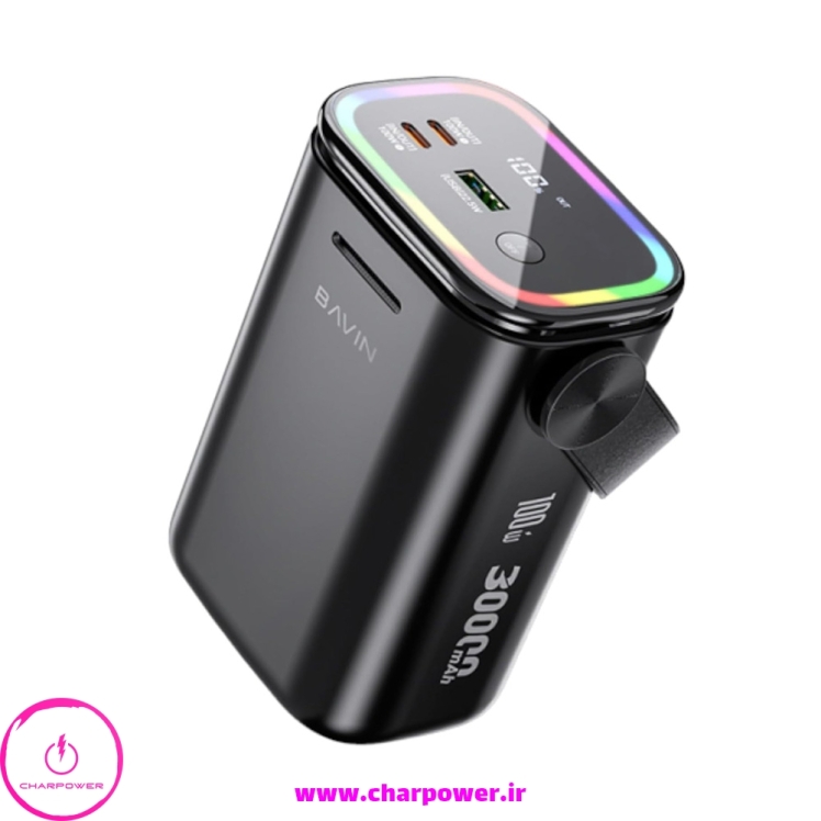 پاوربانک لپ تاپ و موبایل باوین Bavin مدل PC1022S ظرفیت 30000 توان 100 وات