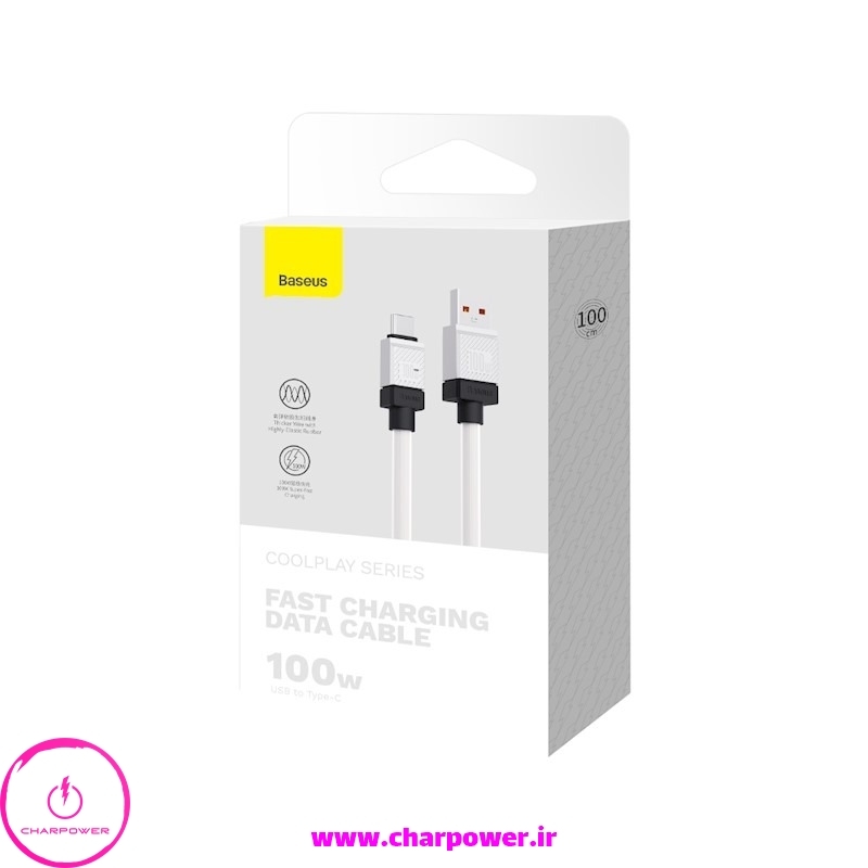  کابل شارژ USB به Type-C طول 1 متر باسئوس Baseus مدل CAKW000602 توان 100 وات چارپاور 