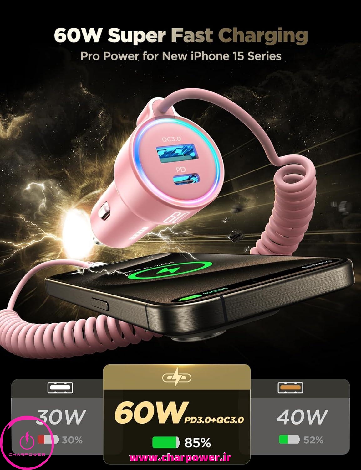 شارژر فندکی فست شارژ