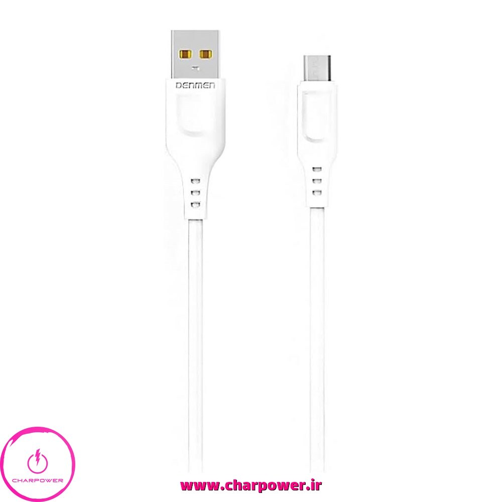  کابل شارژ USB به Micro USB طول 100 سانتی متر دنمن denmen مدل D01V جریان 2.4 آمپر چارپاور 