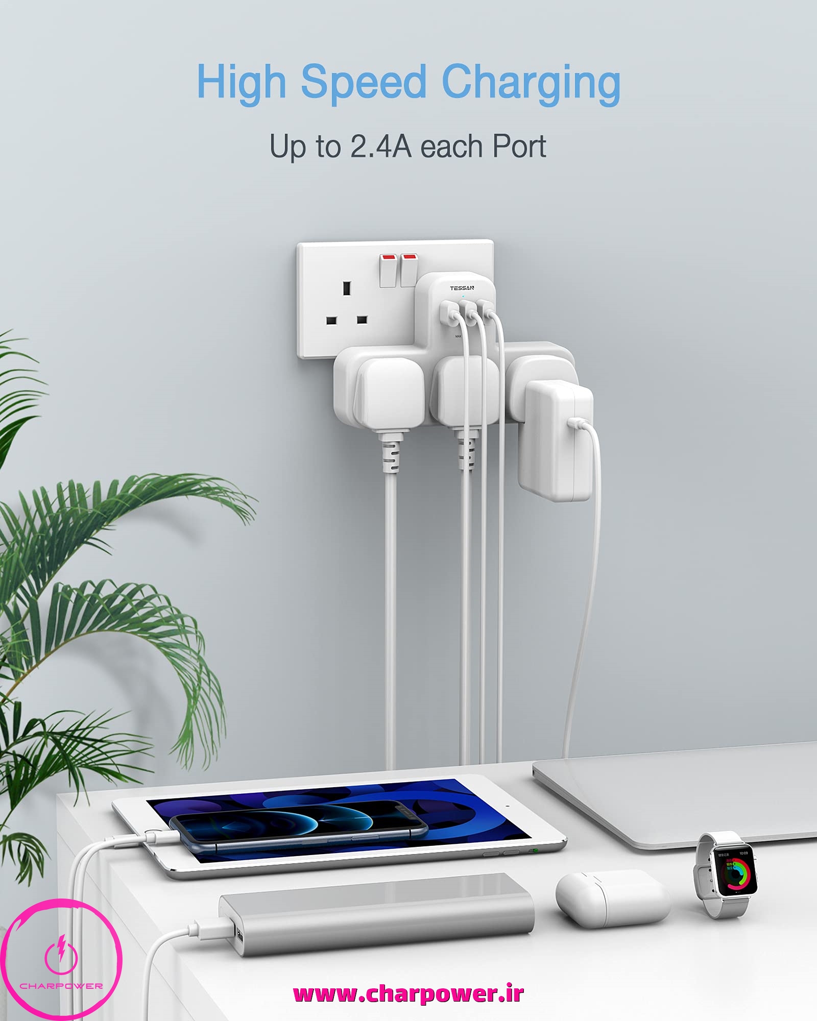 چندراهی برق و شارژر Usb