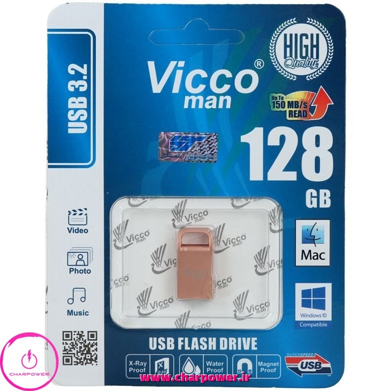  خرید فلش مموری ویکومن ViccoMan مدل VC374 ظرفیت 128 گیگابایت 