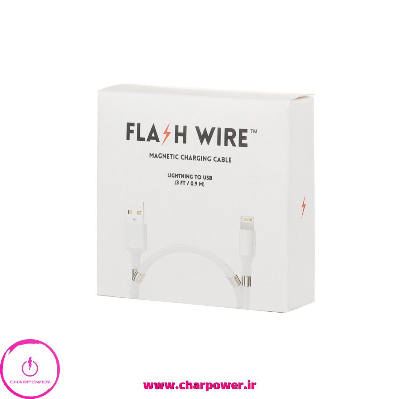  خرید کابل شارژ مگنتی USB به Lightning طول 90 سانتی متر مدل Flash Wire 