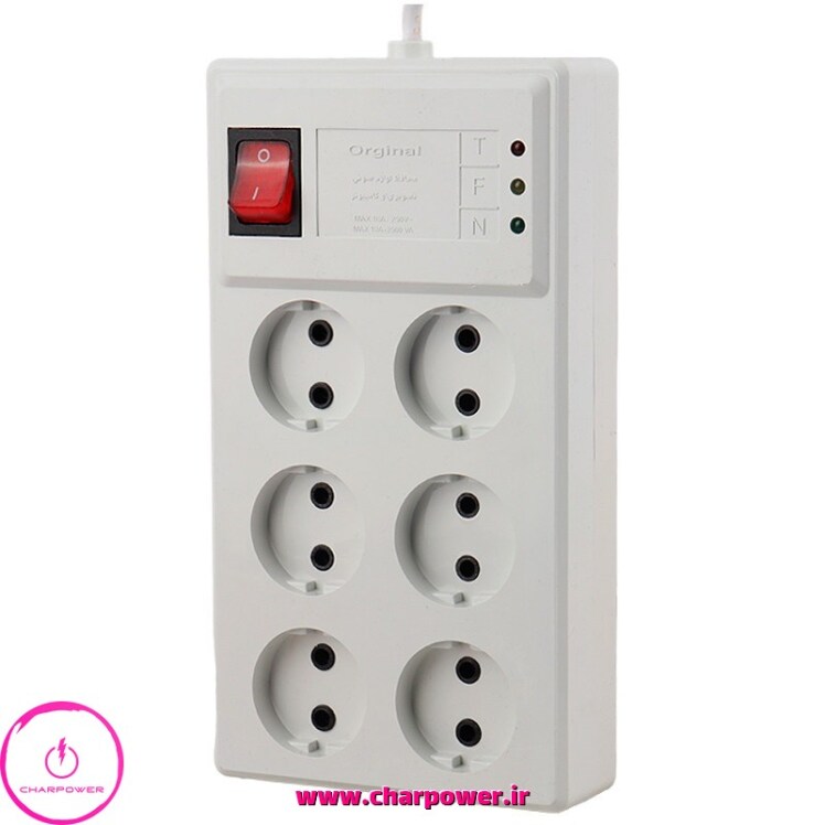 محافظ برق کامپیوتر 6 خانه اورجینال با کابل 3 متری