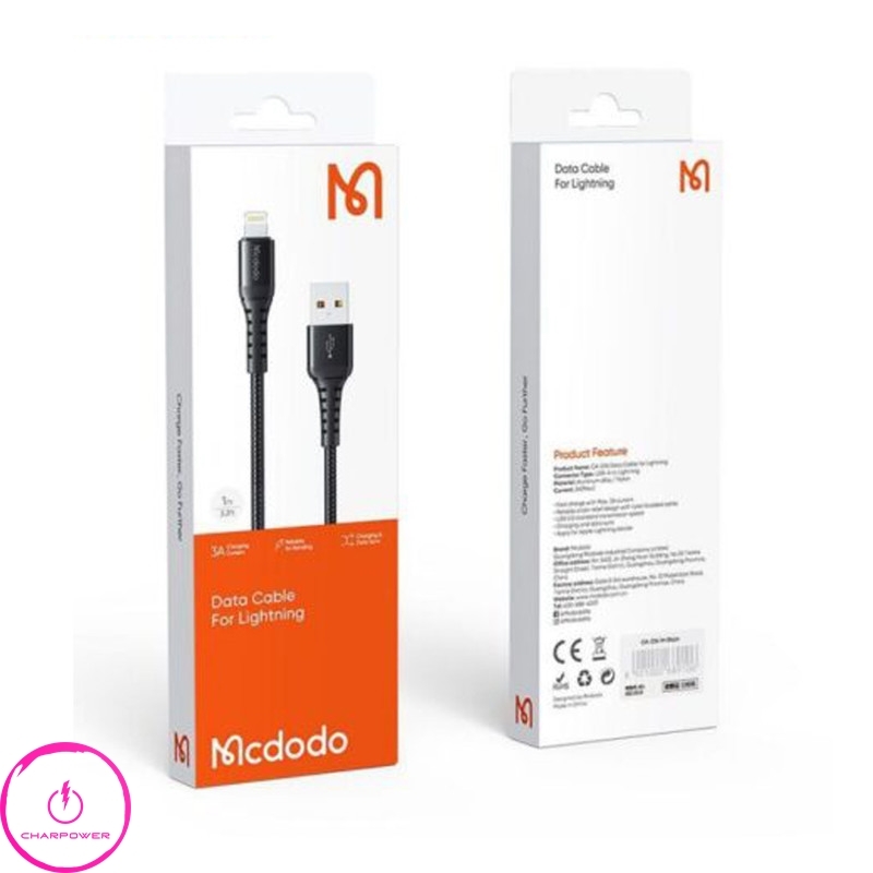  فروش کابل شارژ USB-A به Lightning طول 20 سانتی متر مک دودو Mcdodo مدل ca-2260 