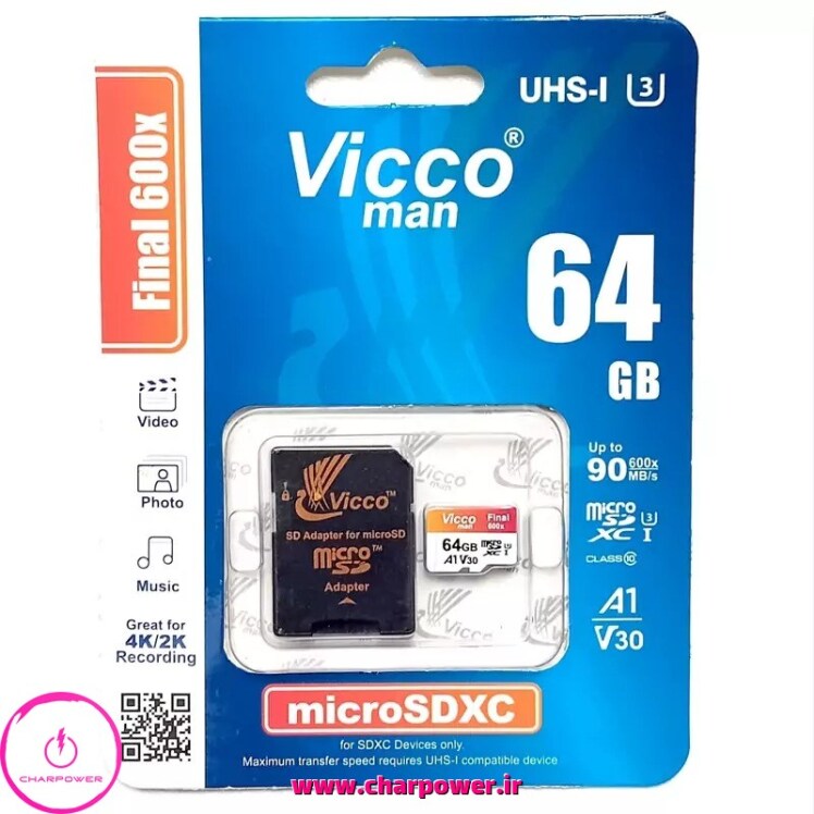 کارت حافظه رم میکرو 64 گیگ ویکومن Vicoman مدل Final 600x کلاس 10