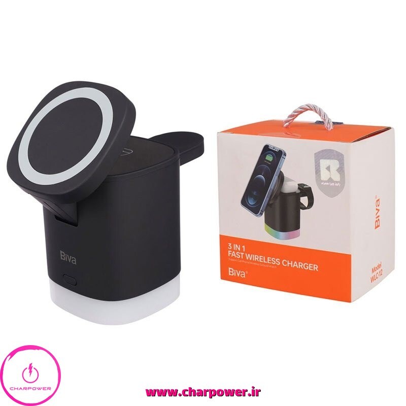 شارژر بی سیم و چراغ رومیزی بیوا Biva مدل WLC-12 توان 15 وات 