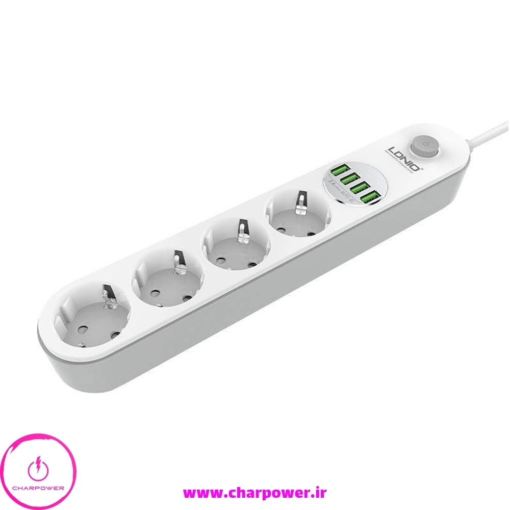  فروش چند راهی، محافظ برق و شارژر USB الدینیو LDNIO مدل SE4432 توان 2500 وات 