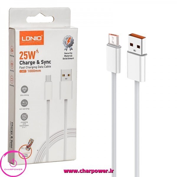 کابل شارژ USB-A به Micro طول 100 سانتی متر الدینیو LDNIO مدل LS891