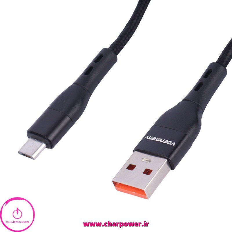 فروش کابل شارژ USB-A به Micro طول 90 سانتی متر دنمن Denmen مدل D60V جریان 2.4 آمپر