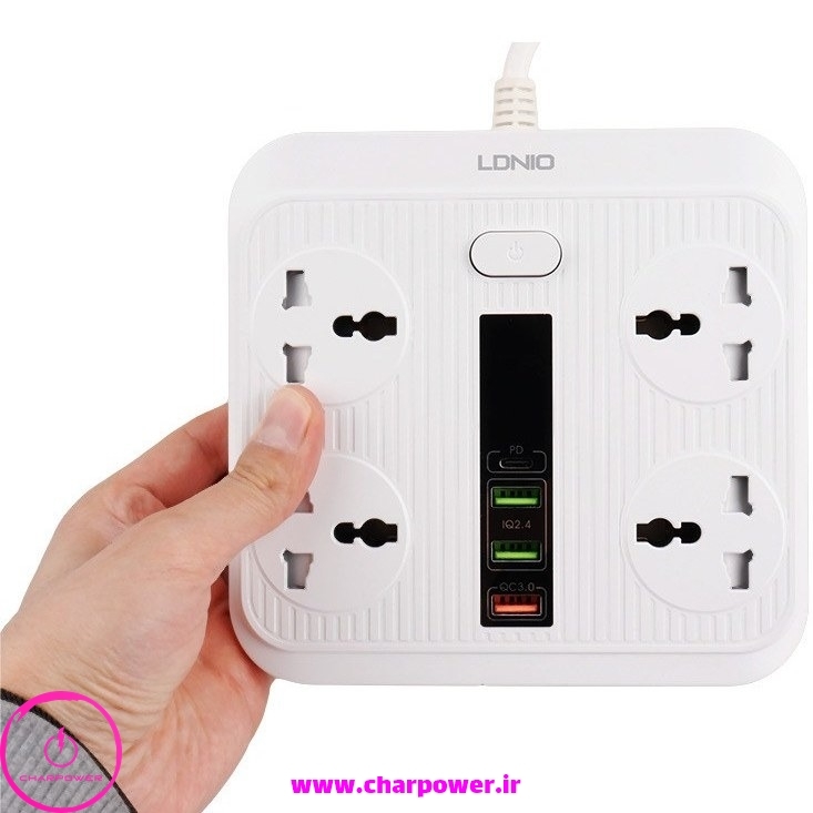  فروش چند راهی، محافظ برق و شارژر USB الدینیو LDNIO مدل SC-18 توان 2500 وات 