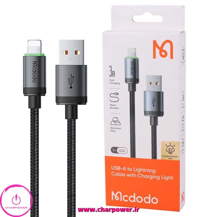 کابل شارژ USB-A به Lightning طول 100 سانتی متر مک دودو Mcdodo مدل CA-2030 جریان 3 آمپر