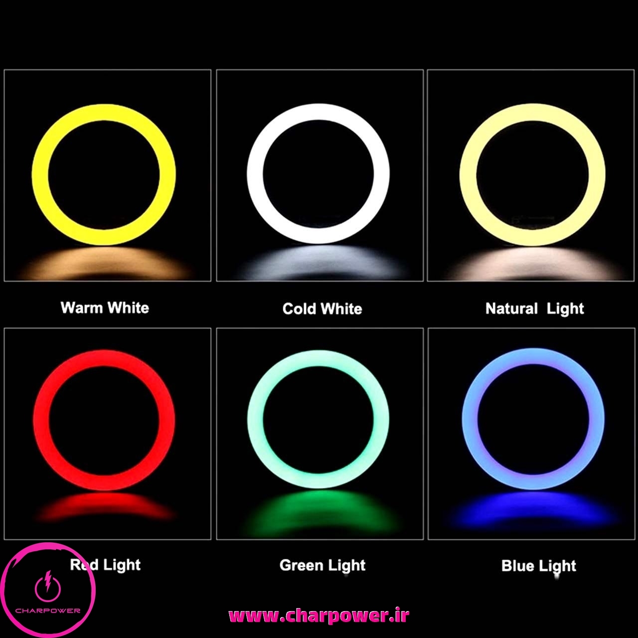  فروش رینگ لایت 14 اینچ RGB مدل MJ36 توان 25 وات 