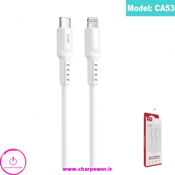  کابل شارژ Type-C به Lightning طول 100 سانتی متر وابی Vabi مدل CA53 