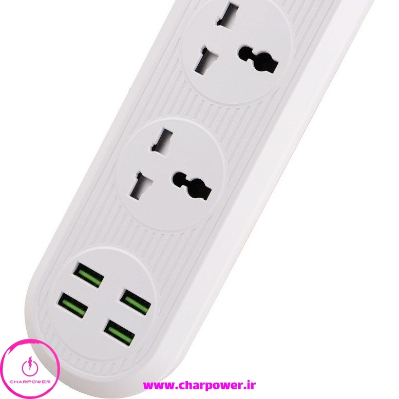  خرید چند راهی، محافظ برق و شارژر USB الدینیو LDNIO مدل SC-16 توان 2500 وات 