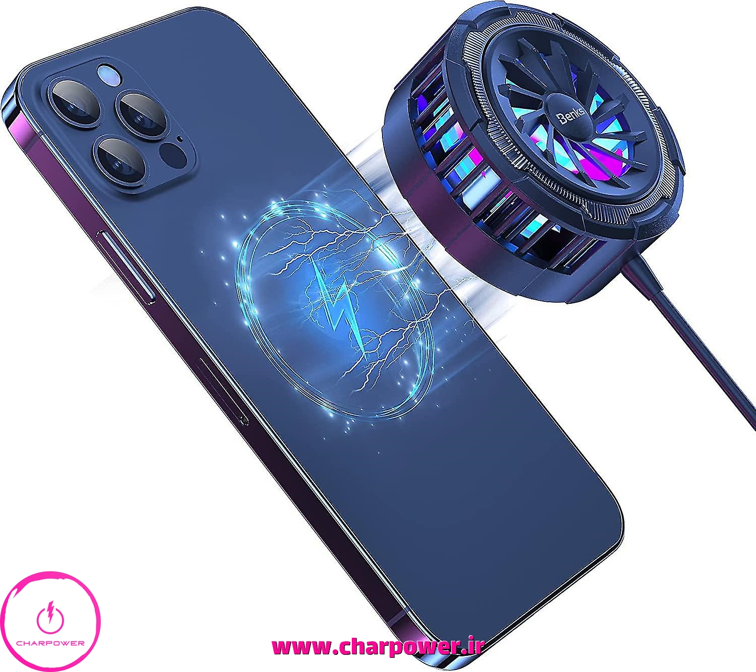 شارژر وایرلس با فن خنک کننده