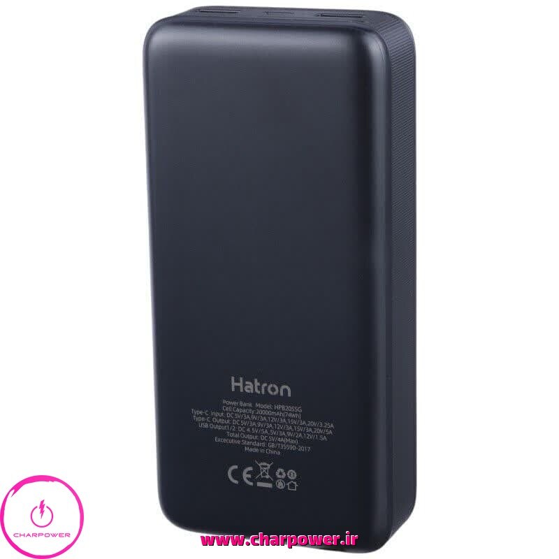  فروش پاوربانک لپ تاپ و موبایل هترون Hatron مدل HPB2055G ظرفیت 20000 توان 100 وات 