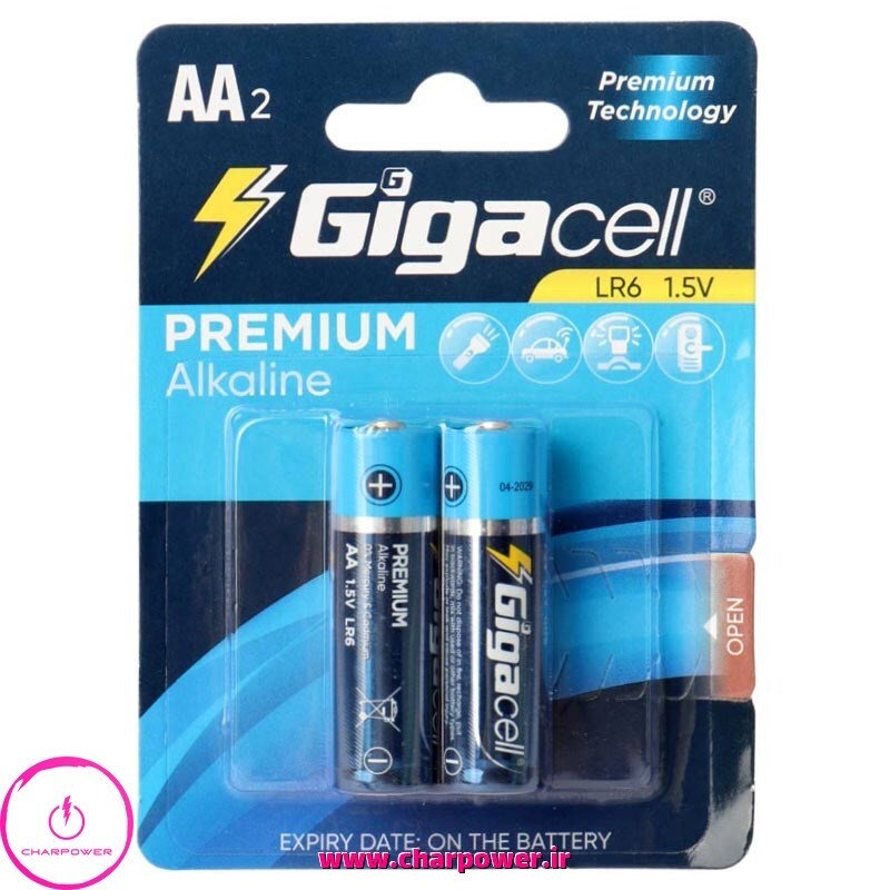  باتری قلمی Alkaline آلکالاین گیگاسل Gigacell مدل LR6 AA دوتایی 