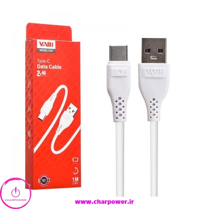  قیمت کابل شارژ USB-A به Type-C طول 100 سانتی متر وابی Vabi مدل CA3 