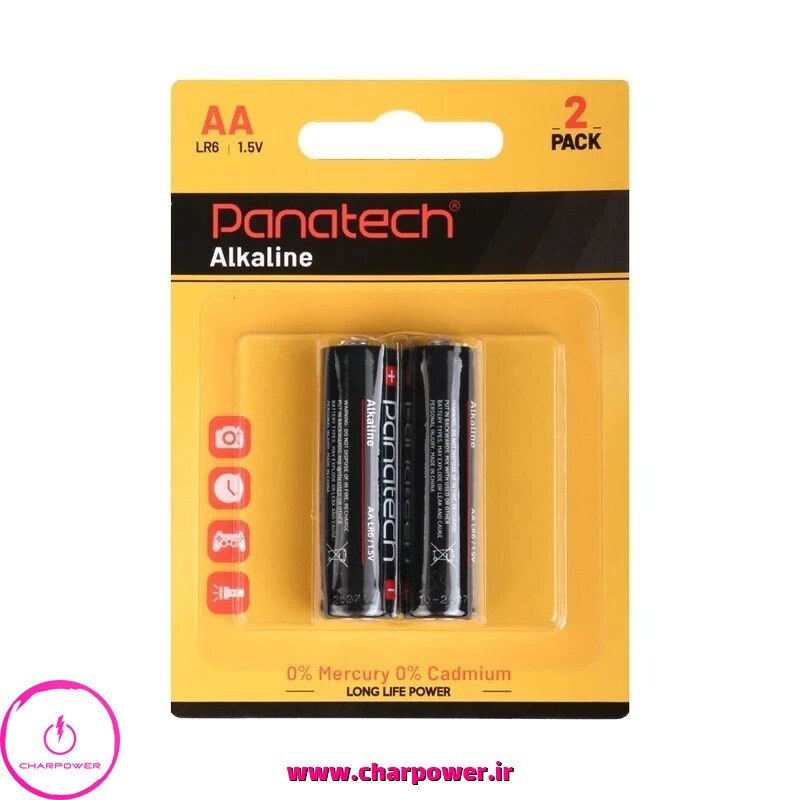  خرید باتری قلمی Alkaline آلکالاین پاناتک Panatech مدل LR6 AA دو عددی 