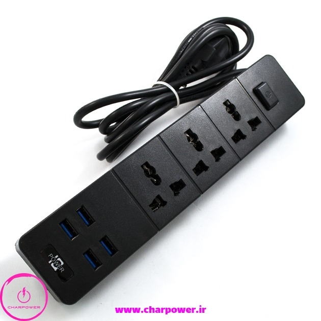  قیمت چند راهی و شارژر USB آی کیو پاور IQ Power مدل TB-T08 توان 2500 وات 