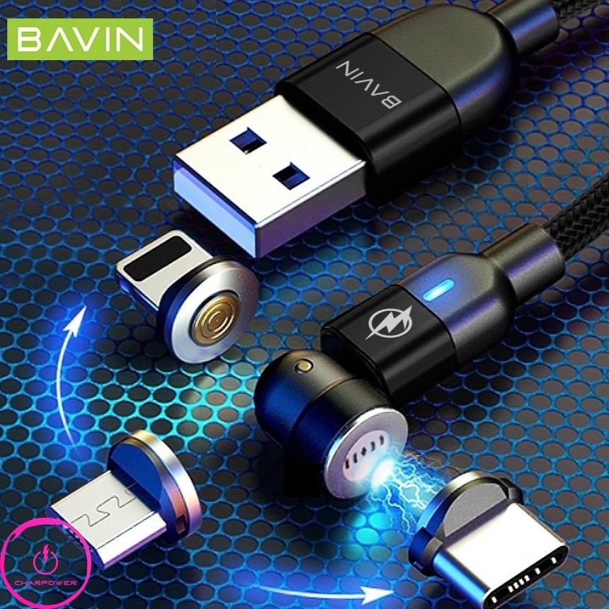  قیمت کابل شارژ USB-A به Type-C/Lightning/Micro USB طول 100 سانتی متر باوین Bavin مدل CB_223 