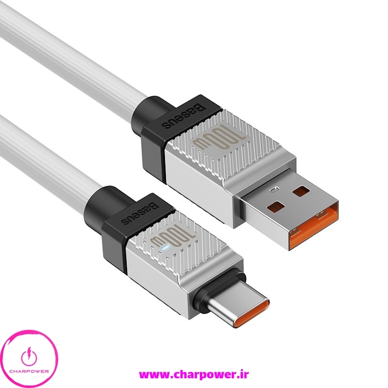  کابل شارژ USB به Type-C طول 1 متر باسئوس Baseus مدل CAKW000602 توان 100 وات 