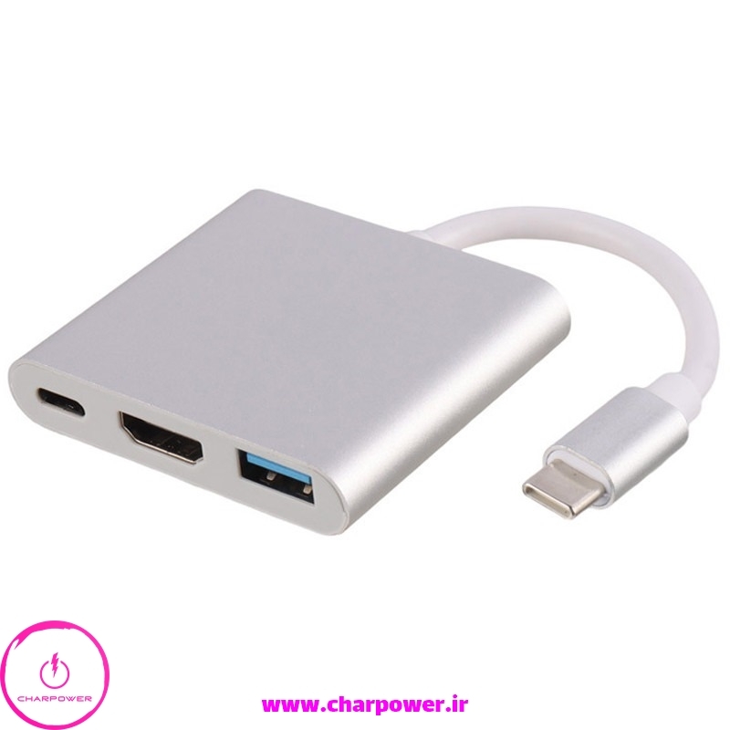  کابل انتقال تصویر Type-C به HDMI/USB 3.0/ Type-C (PD) 