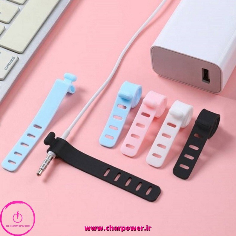  بسته 6 عددی جمع کننده کابل موبایل سیلیکونی رنگی no.g886 چارپاور 