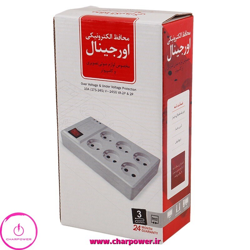 قیمت محافظ برق کامپیوتر 6 خانه اورجینال با کابل 3 متری 
