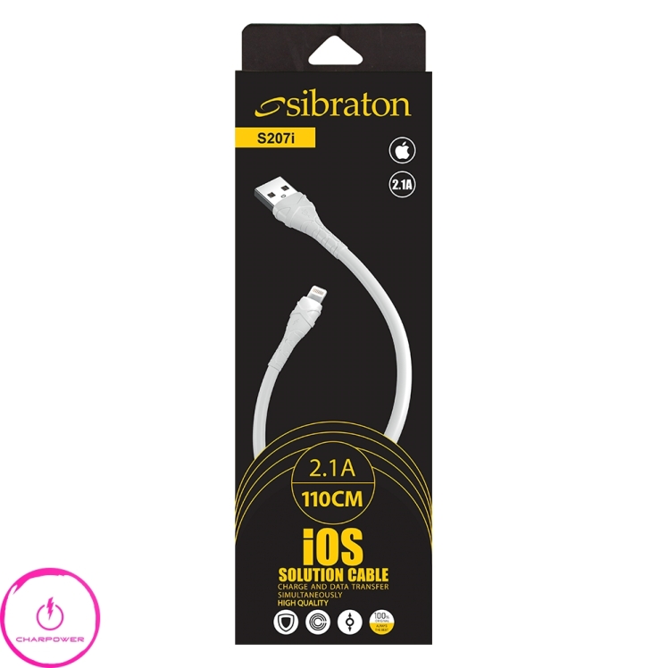 کابل شارژ سیبراتون Sibraton مدل s207i طول 1.1 متر توان 10.5 وات