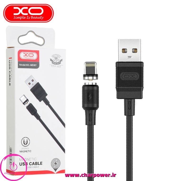 کابل شارژ مگنتی USB به Lightning ایکس او XO طول 100 سانتی متر مدل NB187 جریان 2.1 آمپر 