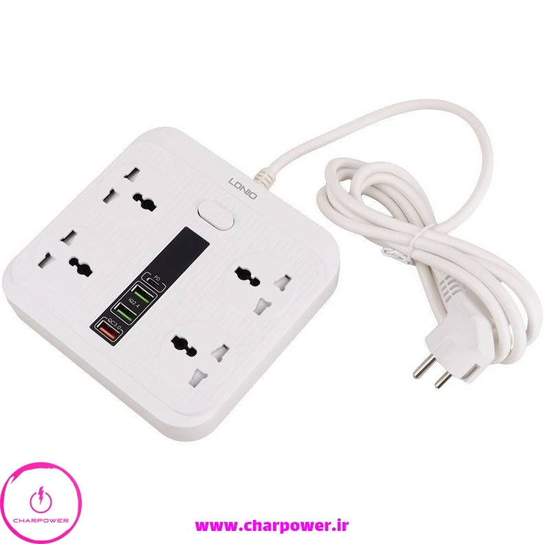  قیمت چند راهی، محافظ برق و شارژر USB الدینیو LDNIO مدل SC-18 توان 2500 وات 